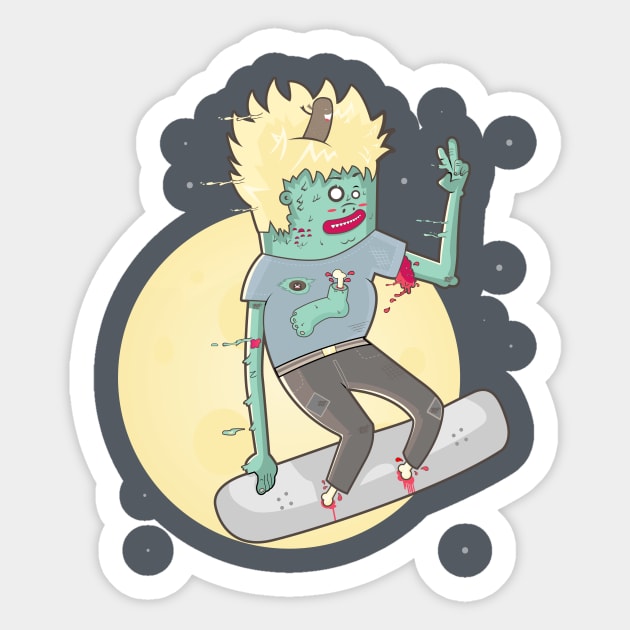 Zombie Skater Sticker by tokebi